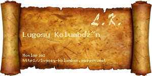 Lugosy Kolumbán névjegykártya